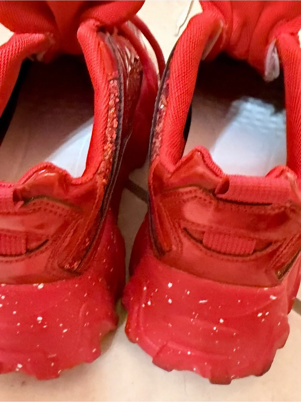 Vogue Red Glitter Chunky Sneakers